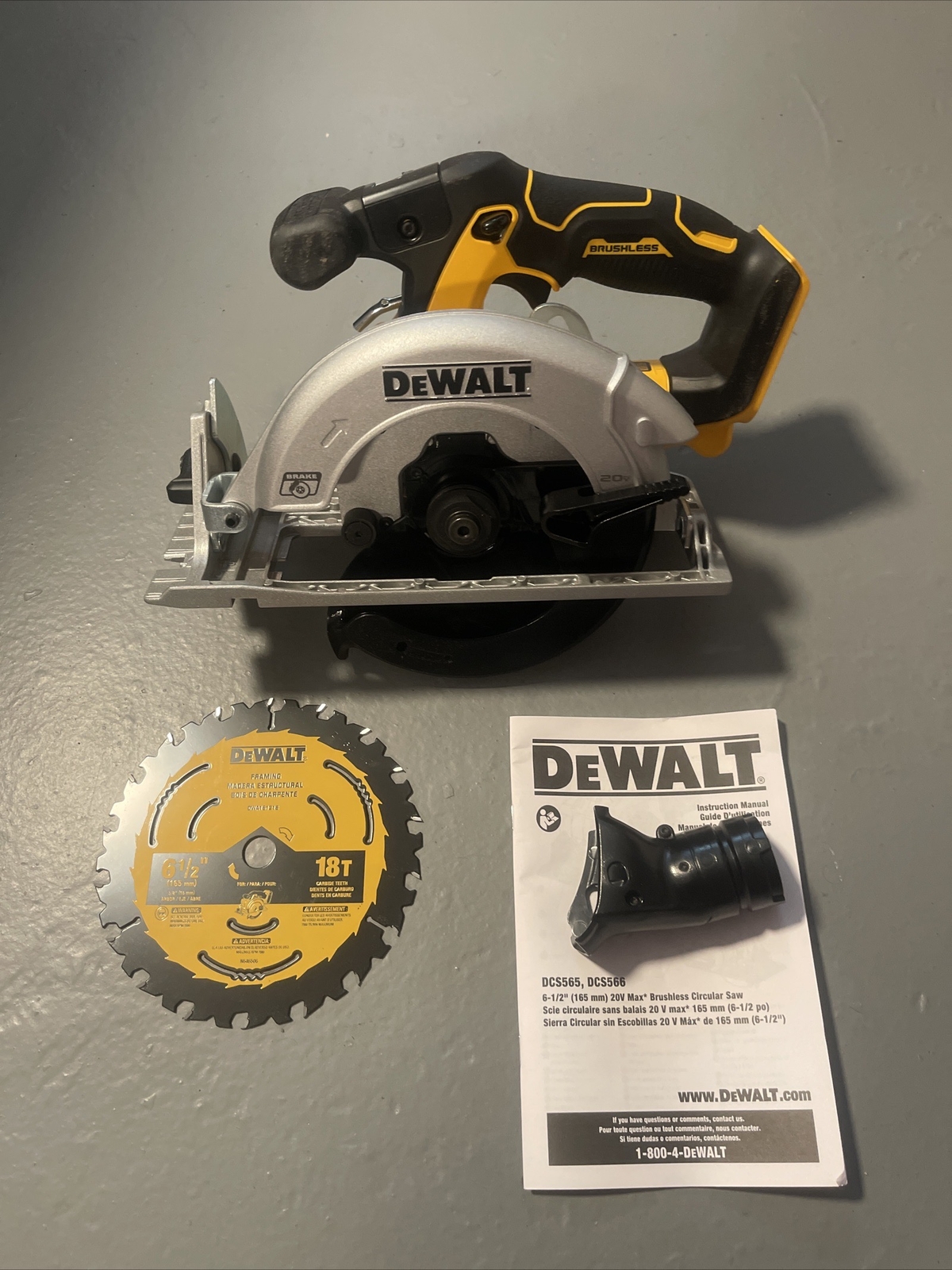 Dewalt DCS565 20V Max 61/2” Brushless Circular Saw Brake 18T Blade New