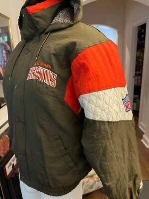 VTG 90s Starter NFL PROLINE CLEVELAND BROWNS Hooded Medium Jacket