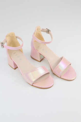 Comfortable Girls' Iridescent Block-Heel Sandals with Adjustable Ankle Strap - Imagen 10 de 18