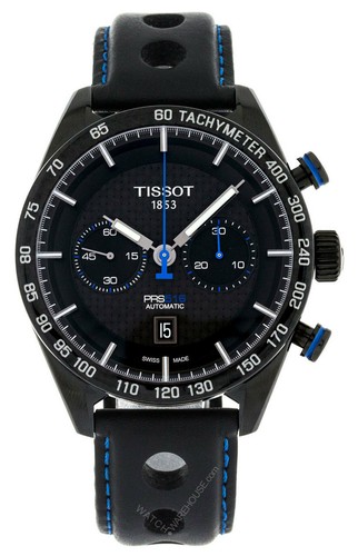 New Tissot PRS 516 Chronograph AUTO Black Leather Men's Watch T1004273620100  7611608273203 | eBay