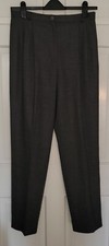 CARLISLE gray Wool Blend High Waist Pleated Vintage Dress Pants 12