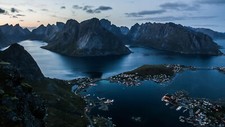 Landscape water photography mountains norway fjord Custom Gaming Mat Desk