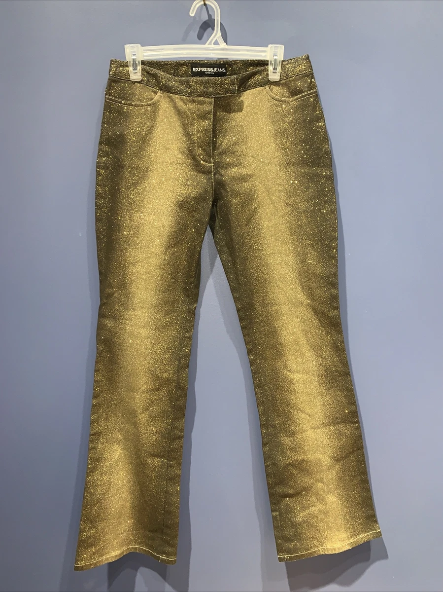 Womens 30 X 31 Jeans Gold Glitter Vintage EXPRESS Excellent