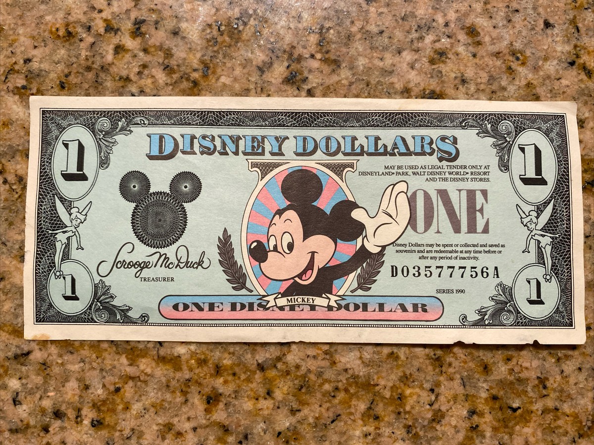 DISNEY DOLLARS ディズニーダラー 1990年、1991年 1990 SERIES Walt Disney World $1 ONE DOLLAR MICKEY MOUSE