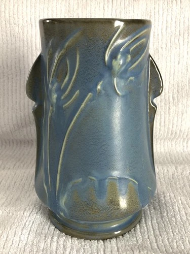 Roseville Art Pottery Teasel Vase 883/7 Blue Excellent Condition