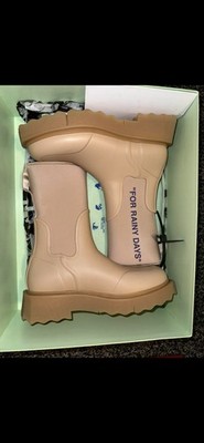 Off-White WMNS Sponge Rubber Rain Boot for Rainy Days US Mens 9 US EU 42 RARE DS