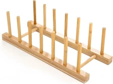 Bamboo Dish Drying Rack, Plate Rack Holder, Kitchen Organizer for Dish/Cup/Plate