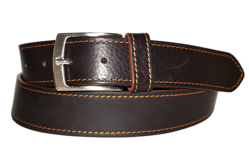 Vintage Firenze ARTISAN CRAFTED Dark Brown Italian Leather Belt 36" ITALY