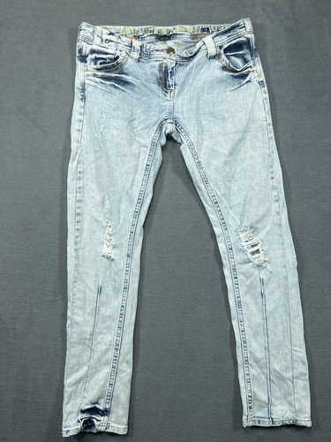 Supreme, River Island SUPREME Skinny Fit Jeans Low Rise Acid Wash Siz 14 W35 L30 Distress