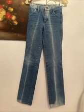 Vintage 70  s Wrangler Jeans No Fault Distressed 25x32 1/2 Actual Size