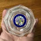 Chipped Vtg Italian Murano Vinciprova Octagonal Millefiori Glass Trinket Box 3"