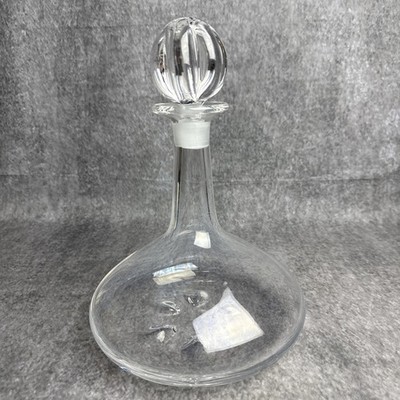 Vintage  Mid Century Orrefors Crystal Ships Decanter by Nils Landberg Sweden