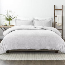 Vine Trellis Patterned Performance Gray King 3-Piece Duvet Cover Set