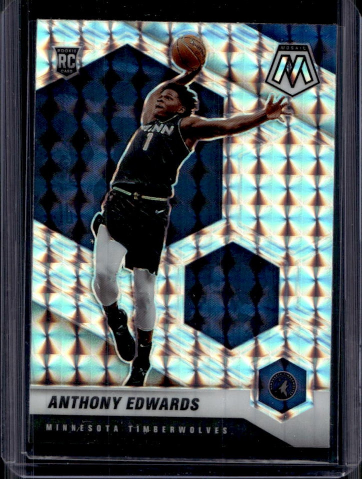 2020-21 Panini Mosaic Anthony Edwards RC Mosaic Rookie #201 Timberwolves