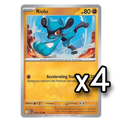 4x Riolu  - 076/132 - ME01: Mega Evolution Playset x4