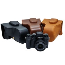 Leather Case Bag for FUJI X-T2 X-T3 With 18-55mm 15-45mm Lens Bag Grip strap