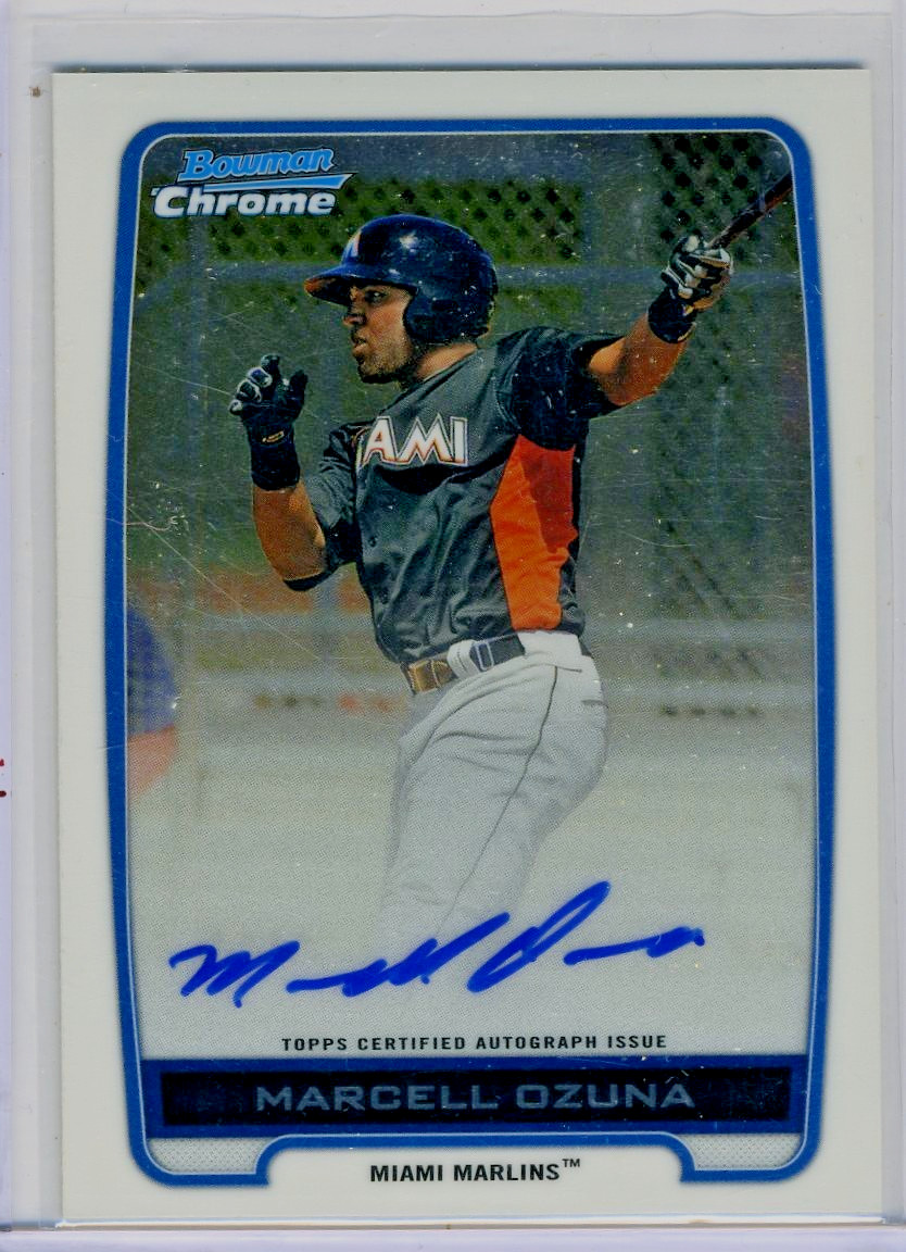 Marcell Ozuna 2012 Topps Bowman Chrome Autograph Auto Certified On Card BCA-MO