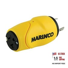 Marinco Shore Power Straight Adapters 30A 125V to 15 or 20A 125V