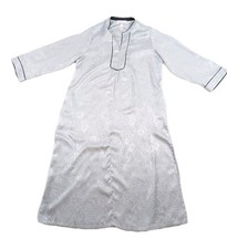 Oscar De La Renta Nightgown Robe Size Large Pink Label House Dress Gray Satin 