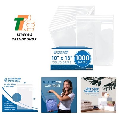 Self-Sealing 10'' x 13'' Polypropylene Bags - 1000 Count for Food Safe Packaging