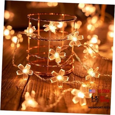 Decorative Flower String Lights for Bedroom, 10ft Warm White Flower Lights
