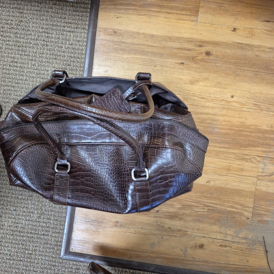 Bolso de Lona Vintage Bath And Body Works Bolso de Noche Cuero Sintético Caimán Foto 3 de 3
