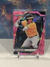 2025 Panini Prizm Baseball Myles Naylor Pink Cracked Ice #214 Athletics