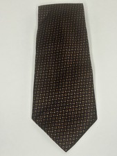 Audrey Buckner Silk Tie Mens Brown Micro Pattern Geometric Made in USA
