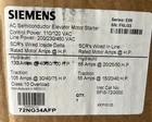 SIEMENS AC Semiconductor Elevator Motor Starter 72NG34AFP