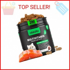 Cat Vitamins for Indoor  Outdoor Pets - 200 Chews - Healthy Cat Treats - Immune