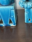 2 Vintage Porcelain Turquoise Foo Dog Figurines 2 Sizes Japan (304ME) — photo 5
