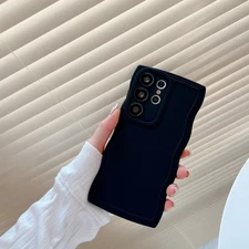 For Smausng S25 S24 Ultra S23 A16 A15 A55 A35 Wave shaped silicone case cover