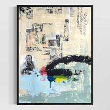 Original Mixed Media Abstract Modern Art Painting 18x24 "Zho" Signed