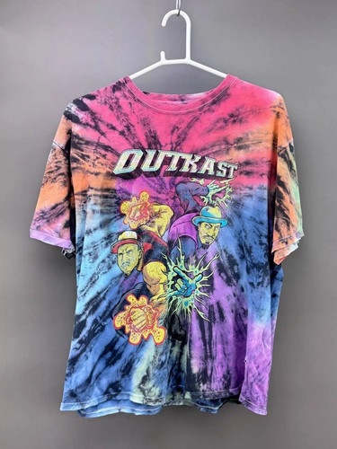 Outkast 90s Y2k All Over Tie-dye Rap Graphic T-Shirt Size L