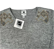 Eaze Wear by Antthony Long Sleeve Designer Shirt Womens Size 3XL Soft Bling NWT