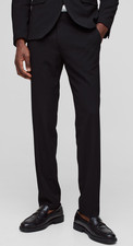 boohooMAN Men's Slim Black Suit Trousers, Size 32S