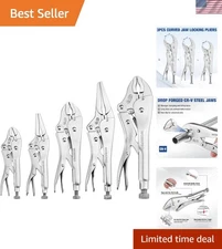 Durable 5-Piece Locking Pliers Set with Ergonomic Grips and Quick Locking Action