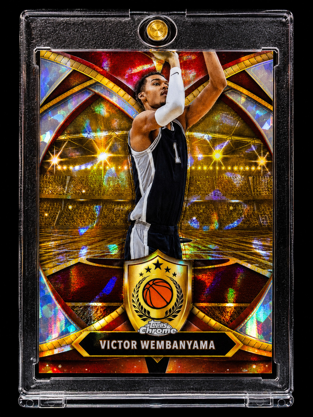 VICTOR WEMBANYAMA GOLD REFRACTOR CHROME HOLO Topps Prizm Spurs GOAT