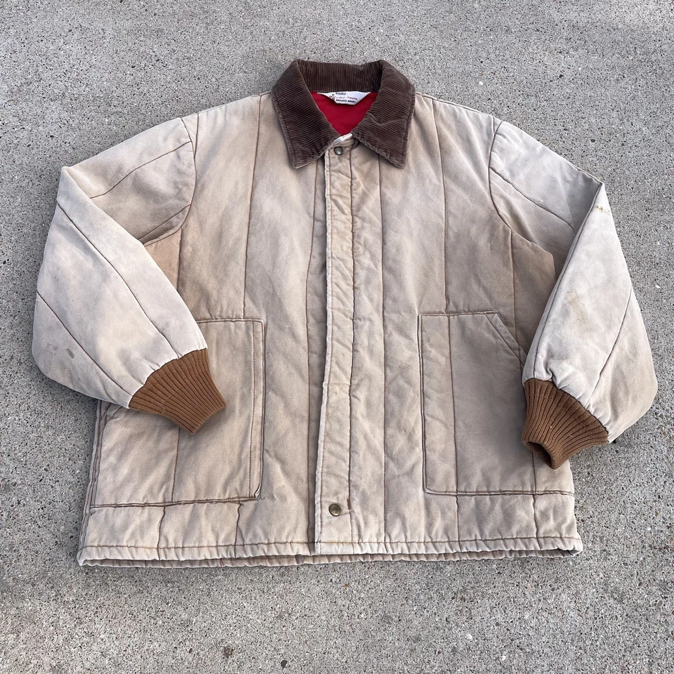 Chaqueta aislante vintage Walls Blizzard Pruf cuello pana rara descolorida por el sol XL Foto 3 de 4