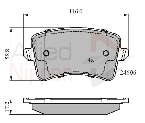 Brake Pad Set For Disc Rear Front Fits Audi A4 A5 Q5 ALLIED NIPPON ADB01709