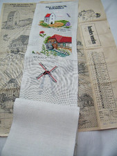 Kreuzstich Stickbild Skagen bis Bornholm Wandbehang Handarbeit dänisch angefange