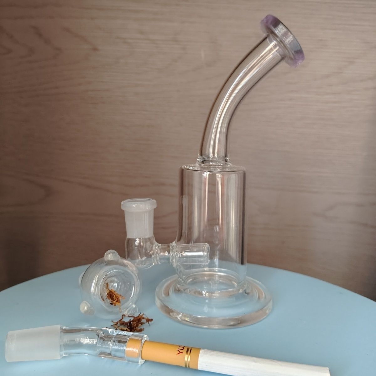 Transparent Thick Glass Pipe Oil Fume Filter Water Bottle Filter Water Bucket Po