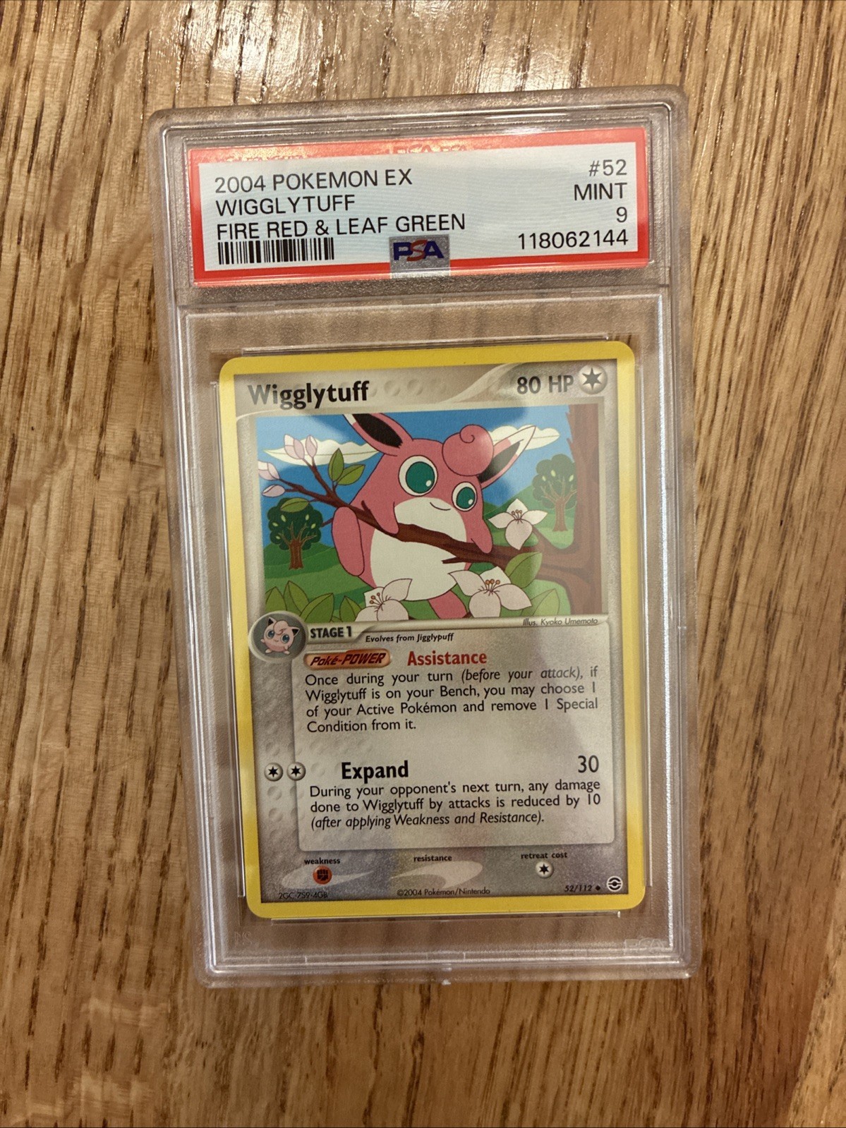 2004 Pokemon EX Fire Red & Leaf Green Wigglytuff 52/112 PSA 9
