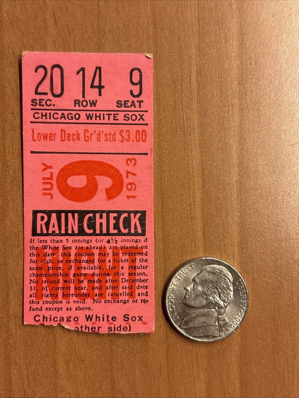 WILBUR WOOD 99th Win 1973 YANKEES WHITE SOX ticket stub THURMAN MUNSON 499th hit
