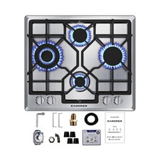 24 inch Gas Cooktop, Bulit-in Gas Stove Top with 4 Burner, NG/LPG Convertible...