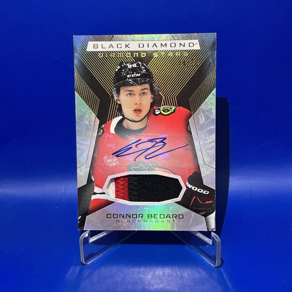 2025-26 Black Diamond Connor Bedard Stars Auto #/15 Patch