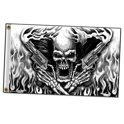  (FGA1024; 3'x5') Multicolor Assassin Skull Flag 