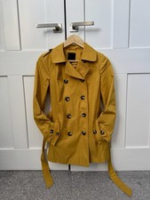 Debenhams Collection Women's Yellow Mustard Spring Midline Coat Size 10