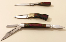 Lot of 3 Collectible Frost White Tail Cutlery Cowboy Toothpick Pocket Knives