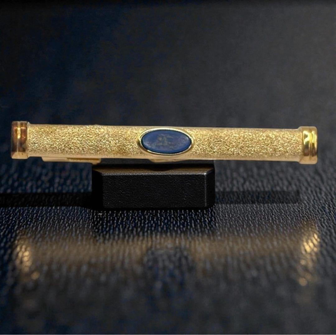 Burberrys Tie Pin Gold Blue Horse Logo thumbnail 2